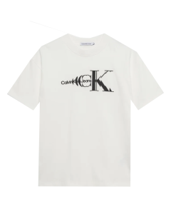 Calvin Klein Boys Bright White 'Natural Dye' Monogram T-Shirt
