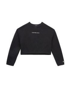 Calvin Klein Girls Black Boxy Logo Sweatshirt