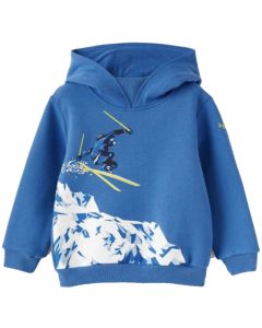 Il Gufo Boys Bright Blue Long Sleeve Hoody With Ski Print