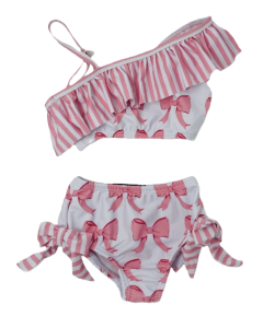 Beau Girls Frilly Bow Bikini And Skirt Set