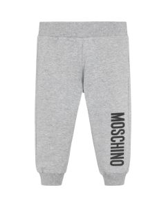 Moschino Baby Grey Cotton Logo Jersey Joggers