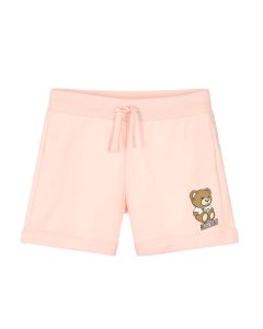 Moschino Girls Pink Side Teddy Logo Shorts