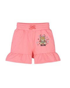 Moschino Girls Pink Floral Teddy Bear Shorts