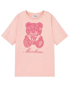 Moschino Girls Pink Lace Teddy Maxi T-Shirt