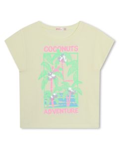 Billieblush Girls Coconut Adventure Yellow Cotton T-Shirt