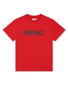 HUGO Boys NS 2024 Red Organic Cotton T-Shirt