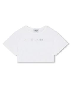 MARC JACOBS White Organic Cotton Silver Logo T-Shirt
