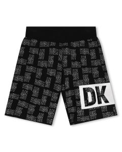 DKNY SS24 Black and White Cotton Logo  Shorts