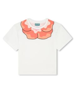 KENZO KIDS Girls SS24 Ivory Cotton Boke Flower T-Shirt