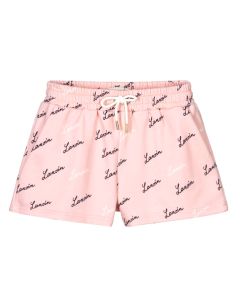 Lanvin Girls Pink Cotton Logo Shorts 