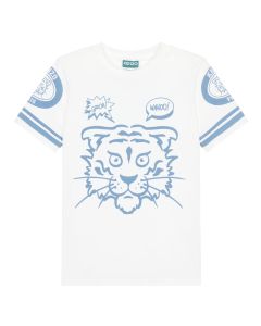 KENZO KIDS Boys Ivory Cotton Tiger T-Shirt