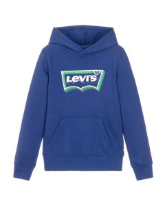 Levi&#039;s Boys Bright Blue &amp; Green Logo Cotton Hoodie