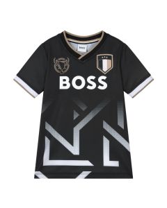 BOSS Boys Black SS24 Football T-Shirt