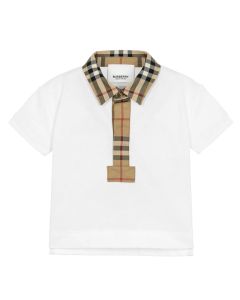 Burberry Baby Boys White Vintage Check Polo Shirt