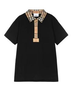 Burberry Boys Black Vintage Check Polo Shirt