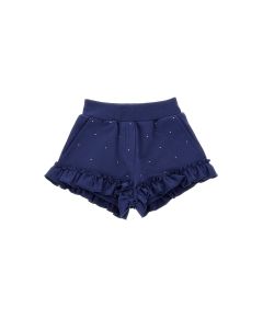 Monnalisa Girls Blue Cotton Diamanté Shorts