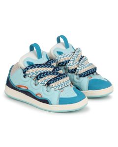 Lanvin Boys Blue Leather Curb Trainers