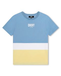 DKNY Boys Pale Blue & Yellow Cotton T-Shirt