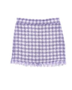 Monnalisa Lilac and White Houndstooth Skirt