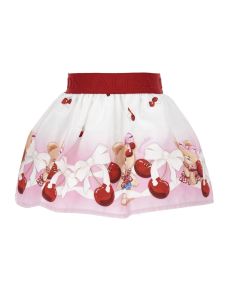 Monnalisa Baby Pink Cherry and Teddy Bear  Skirt