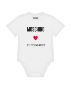 Moschino Baby White Heart Bodysuit