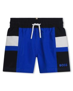 BOSS Baby Boys Blue Colourblock Swim Shorts