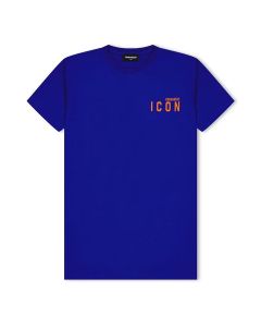 DSQUARED2 ICON Bright Blue  Chest Logo Short Sleeve T-Shirt