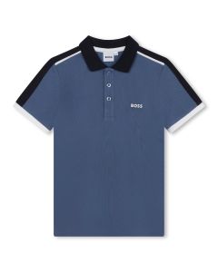 BOSS Boys NS 2024 Slate Blue Cotton Polo Shirt