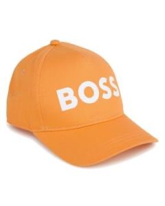 BOSS Older NS 2024 Boys Tangerine Cotton White Logo Cap