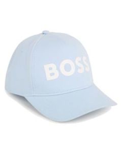 BOSS Older NS 2024 Boys Pale Blue Cotton White Logo Cap