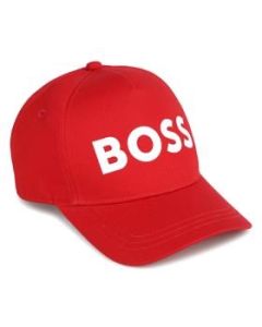 BOSS Older NS 2024 Boys Red Cotton White Logo Cap