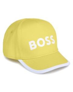 BOSS Baby Boys Straw Yellow Cotton White Logo Cap