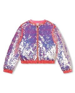Billieblush Girls NS 2024 Pink Sequinned Bomber Jacket