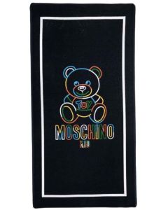 Moschino Kid Navy Blue Logo Multi Coloured Toy Towel