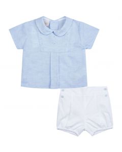 Paz Rodriguez Baby Boy's Blue Top and White Shorts Set