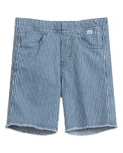 Il Gufo Boys Blue and White Striped Cotton Shorts