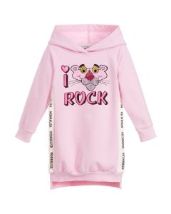Monnalisa Pink Cotton Pink Panther Sweatshirt Dress
