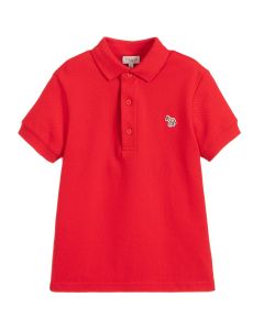 Paul Smith Junior Boys Red Cotton Ridley Per Polo Shirt