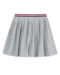  3Pommes Grey Pleated Cotton Skirt