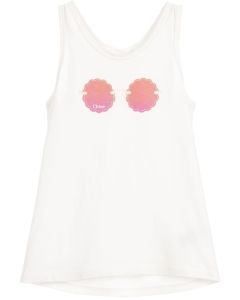 Chloé White & Pink Cotton Sunglasses Vest Top