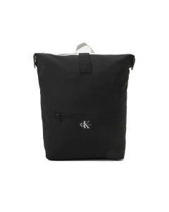 Calvin Klein Unisex Black Roll-Up Backpack With Logo Print