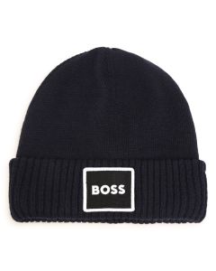 BOSS Baby Boys Navy Blue Knitted Beanie Hat