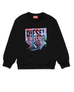 Diesel Black Fliud Effect Logo Sweater
