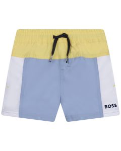 Baby Boys Yellow & Blue Swim Shorts