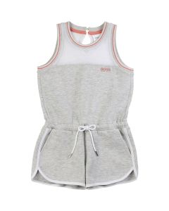 BOSS Kidswear Girls Grey Jersey Playsuit