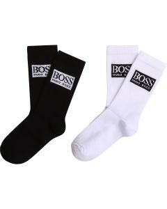 BOSS Kidswear Black & White Socks (2 pack)