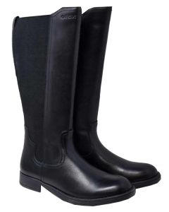 Geox Girls "Sofia" Black Leather Long Boots