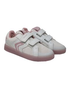 Geox Girls White And Pink Trainers With Light Up Sole