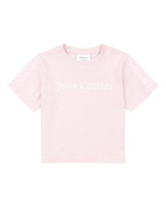 Juicy Couture Girls Pink Panel Sleeve T-Shirt
