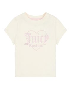 Juicy Couture Girls Cream T-Shirt With Pink Logo